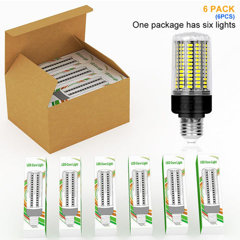 DuuToo 6Pack LED corn bulbs installed in E26/E27 sockets for easy setup