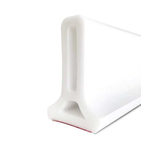 Duzzy 67-inch collapsible shower dam, front view, long barrier for effective water containment.