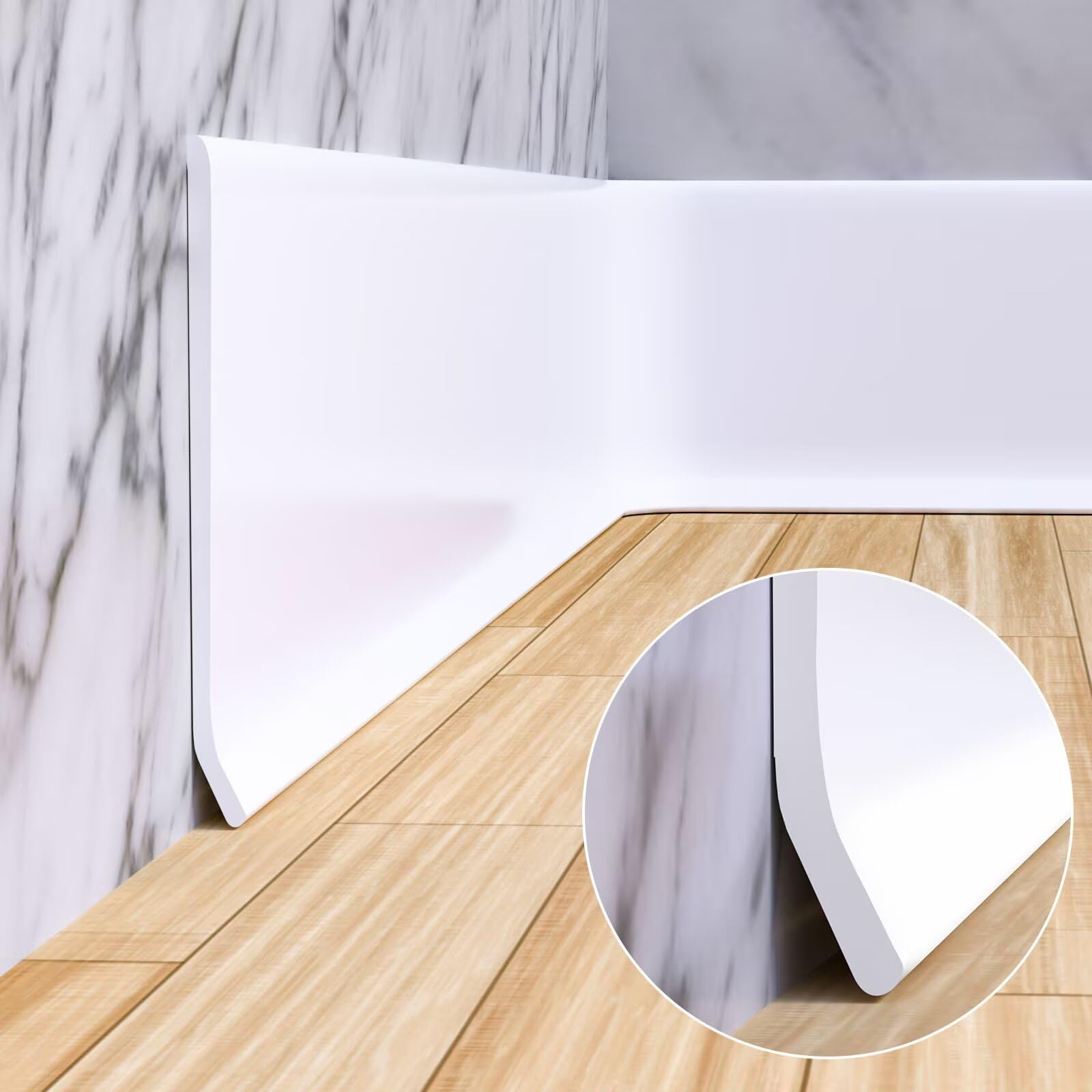 Duzzy baseboard trim packaging showing brand quality and support