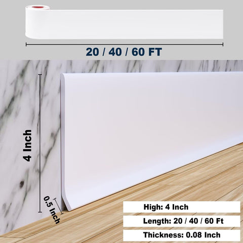 Duzzy baseboard trim self-adhesive back enables quick installation and neat finish