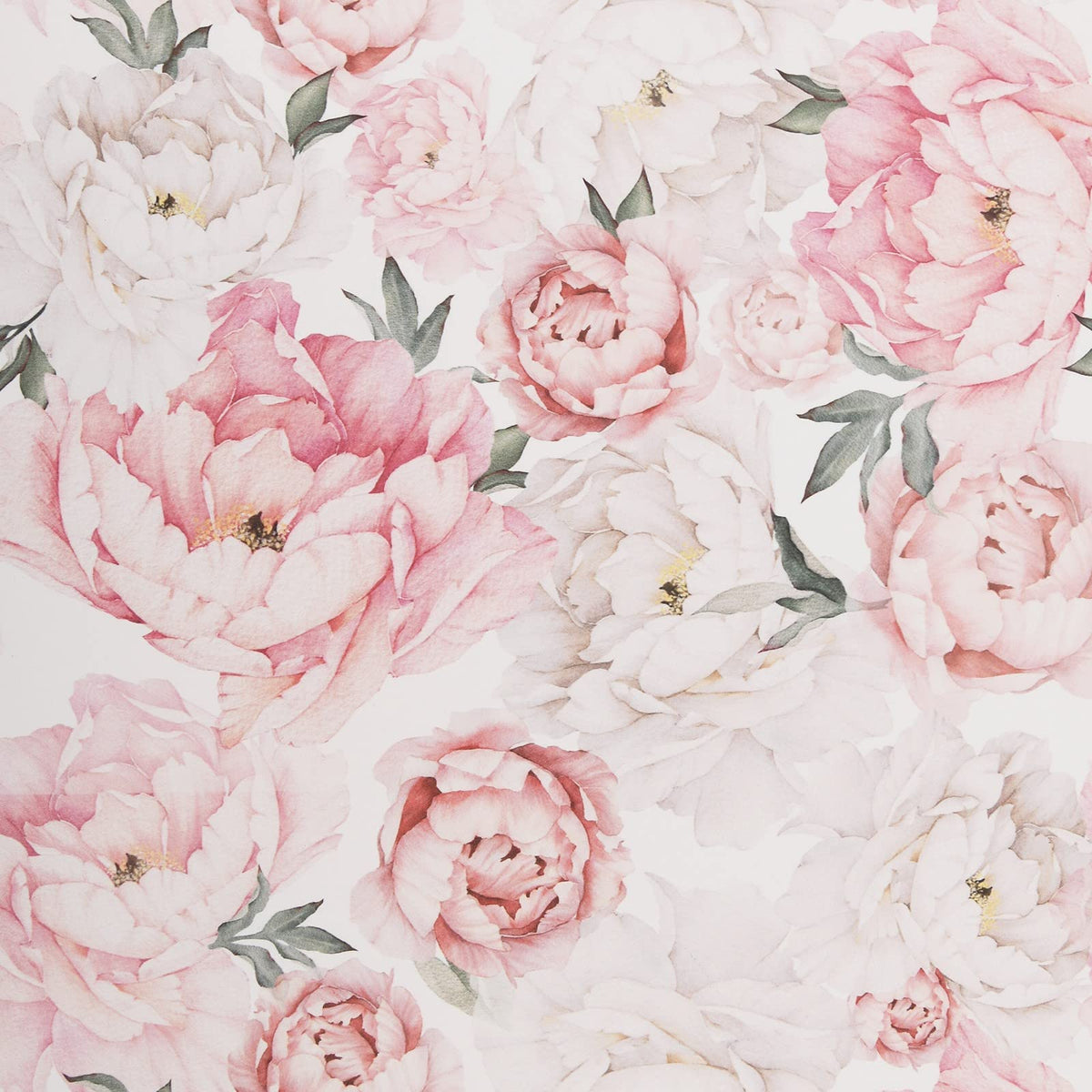 Dvegort floral wallpaper with watercolor roses brightens a bedroom space