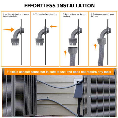 DWALE conduit kit includes eight straight and eight 90-degree fittings for versatility