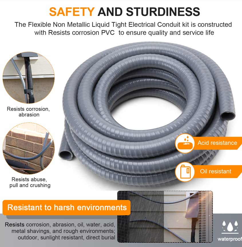 DWALE PVC conduit construction close-up emphasizes thick wall durability.