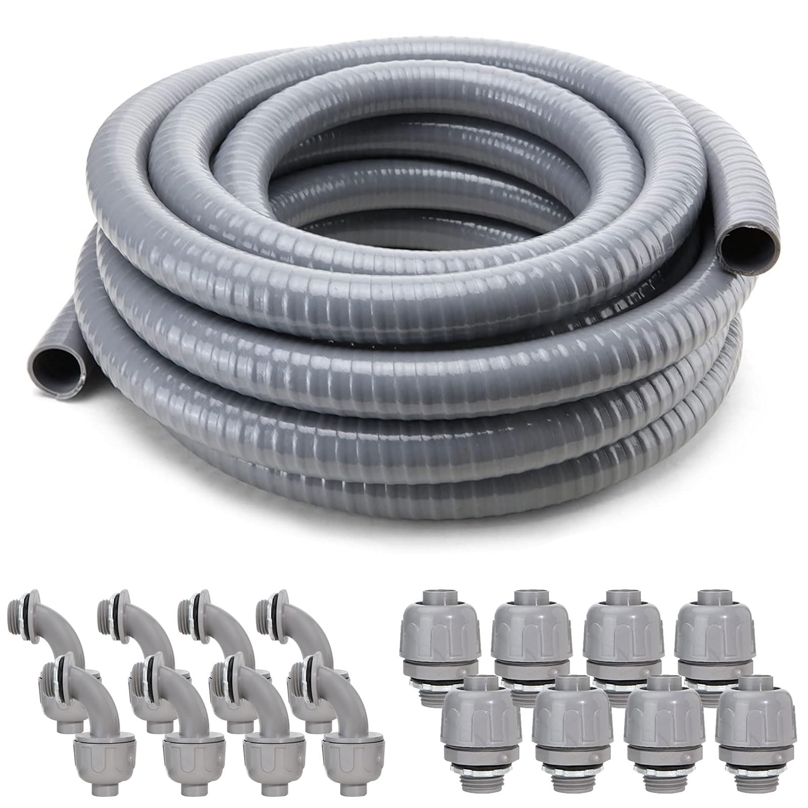 DWALE liquid-tight conduit kit with 1/2 inch fittings for durable outdoor use