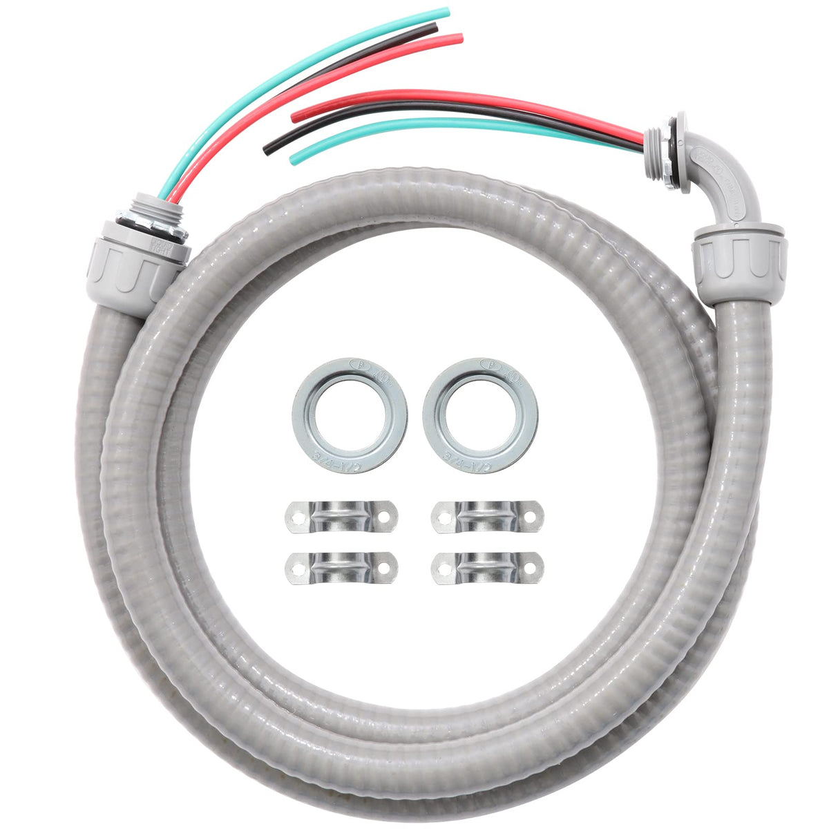 DWALE Power Whip conduit 4ft view shows 1/2 inch ID for outdoor installations
