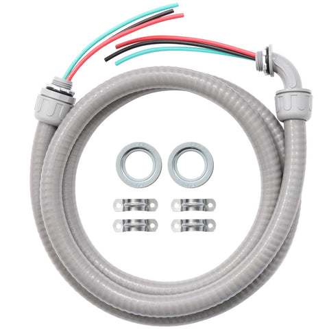 DWALE Power Whip conduit 4ft view shows 1/2 inch ID for outdoor installations