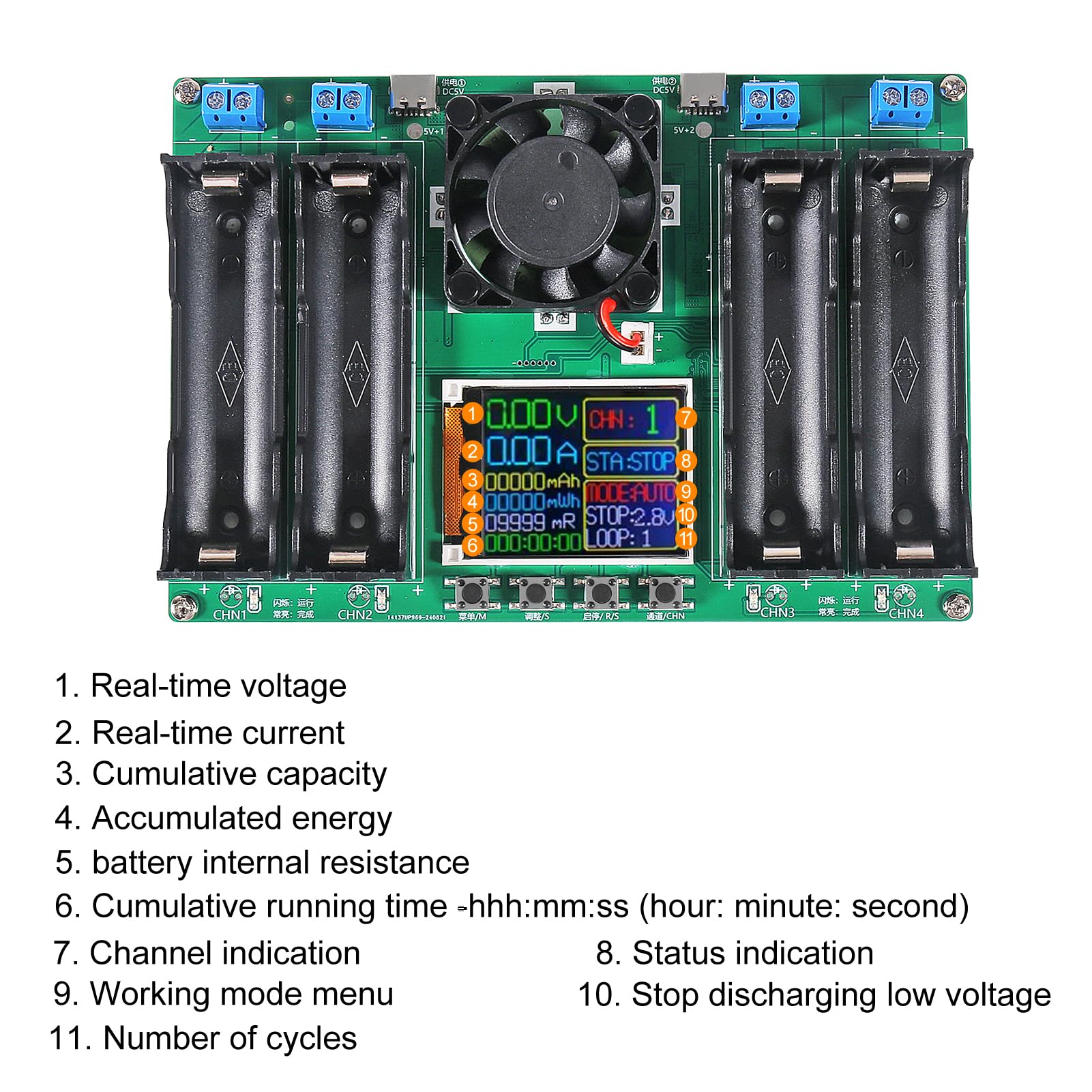 DWEII internal resistance measurement helps assess battery health.