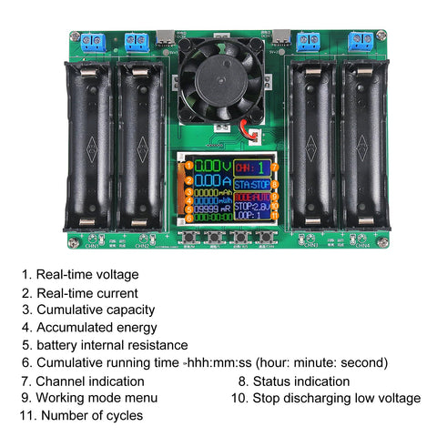 DWEII internal resistance measurement helps assess battery health.