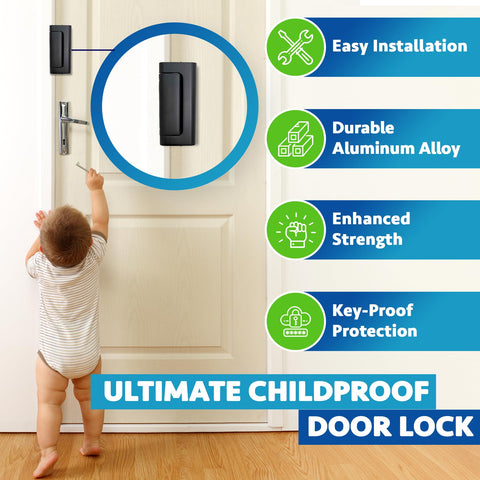 Dwell+Good child-proof design improves kid safety and tamper resistance on interior doors.