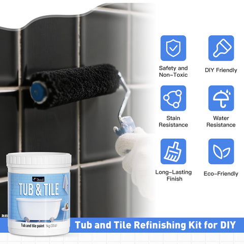 DWIL application on bathroom tile demonstrates waterproof, lasting finish