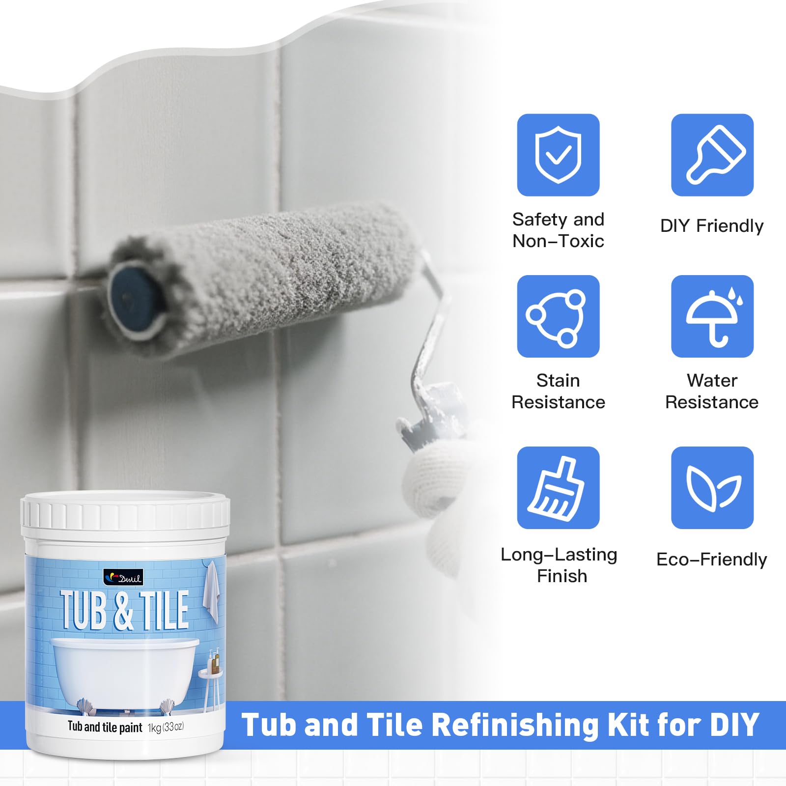 DWIL easy cleanup with water-based formula and tools