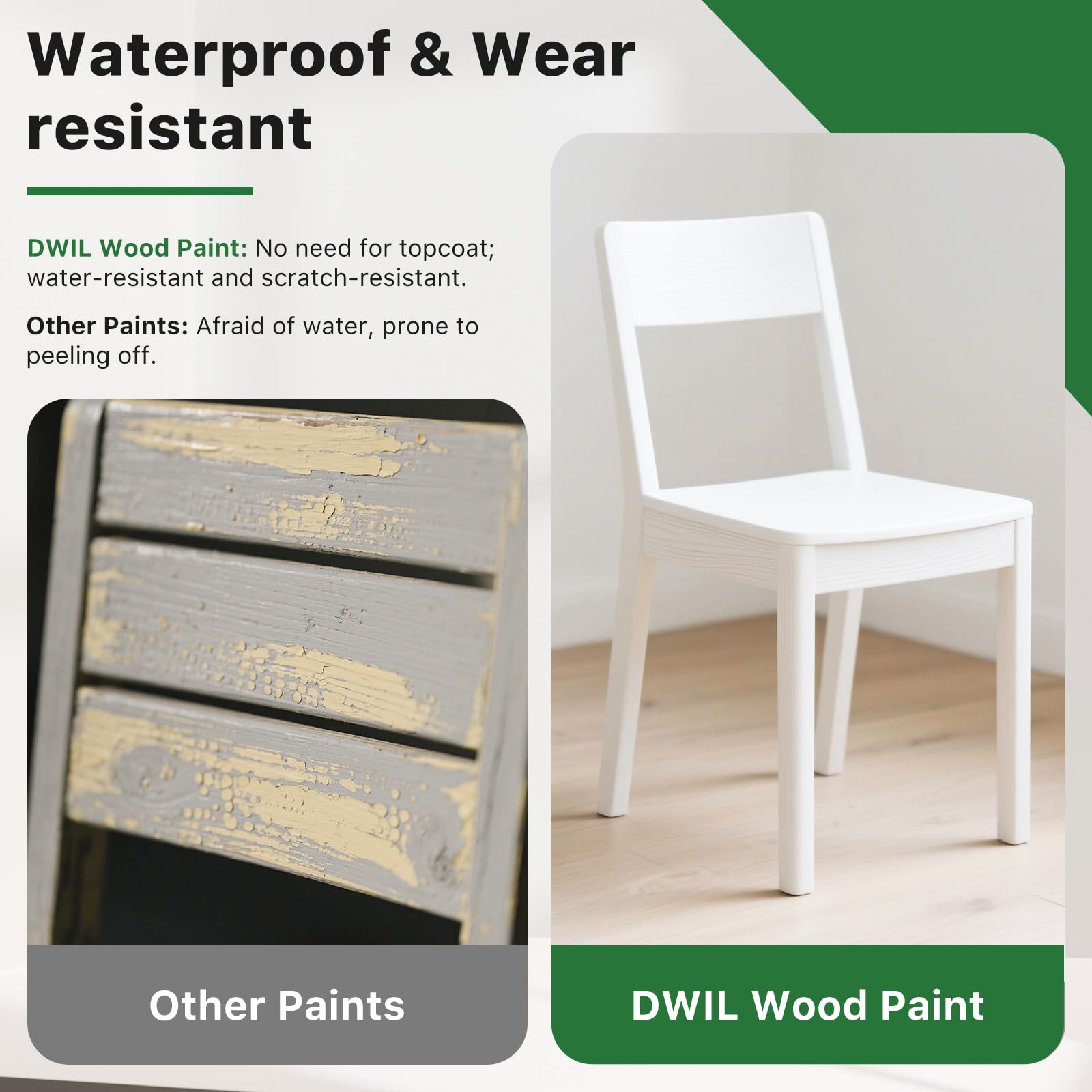 DWIL Scratch-resistant matte finish protects furniture from daily wear