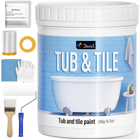 DWIL tile paint kit bottle and brush for easy home refinishing
