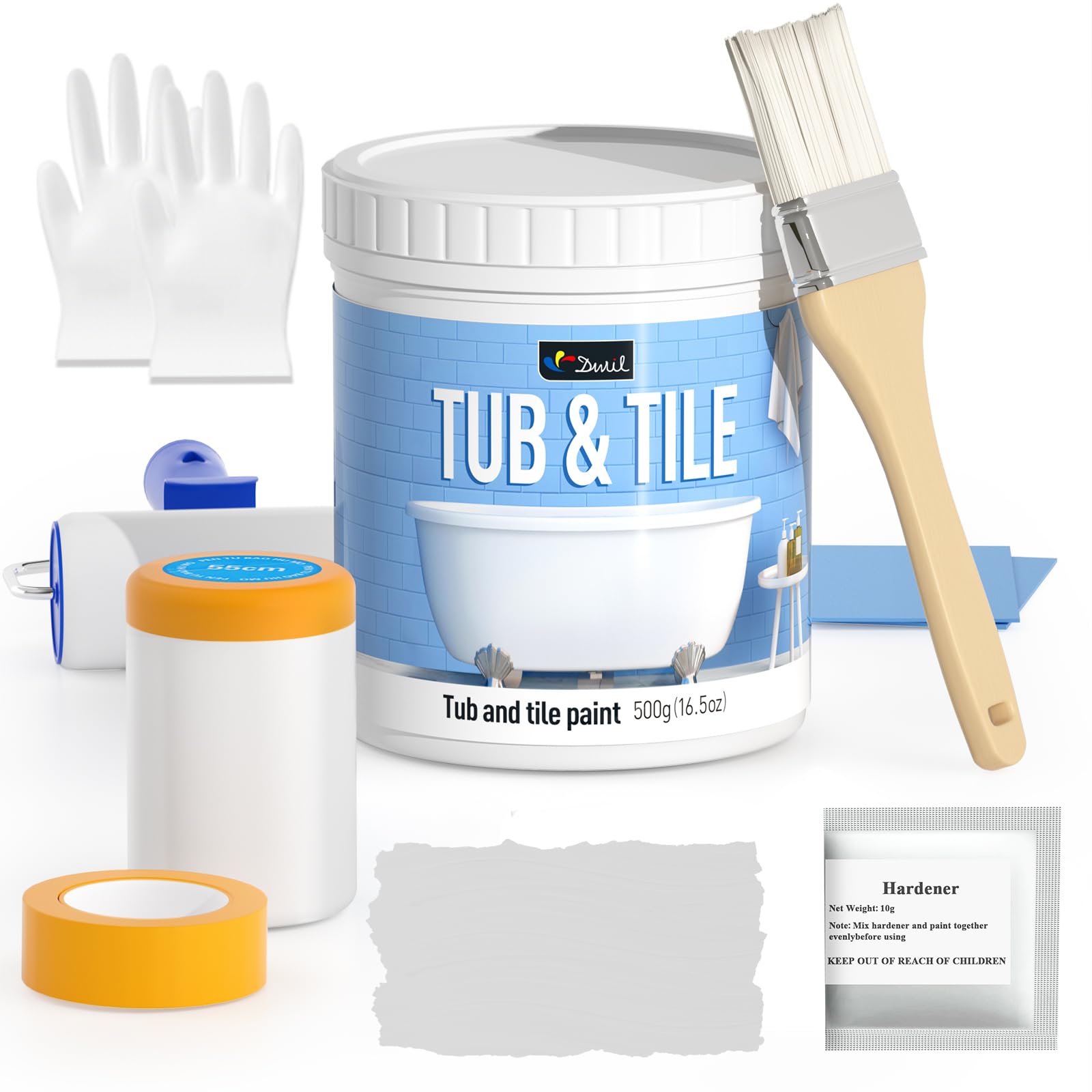DWIL tile paint kit tools for easy tub refinishing prep