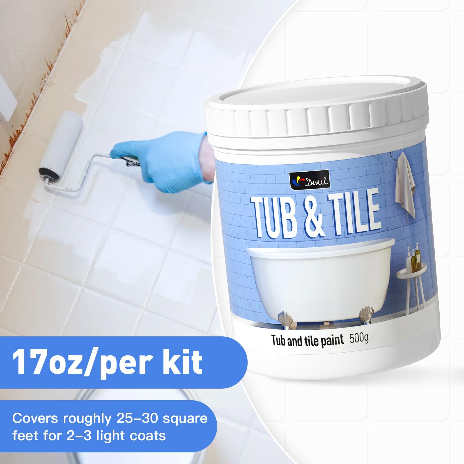 DWIL tub paint 16.5oz bottle for durable bathroom updates