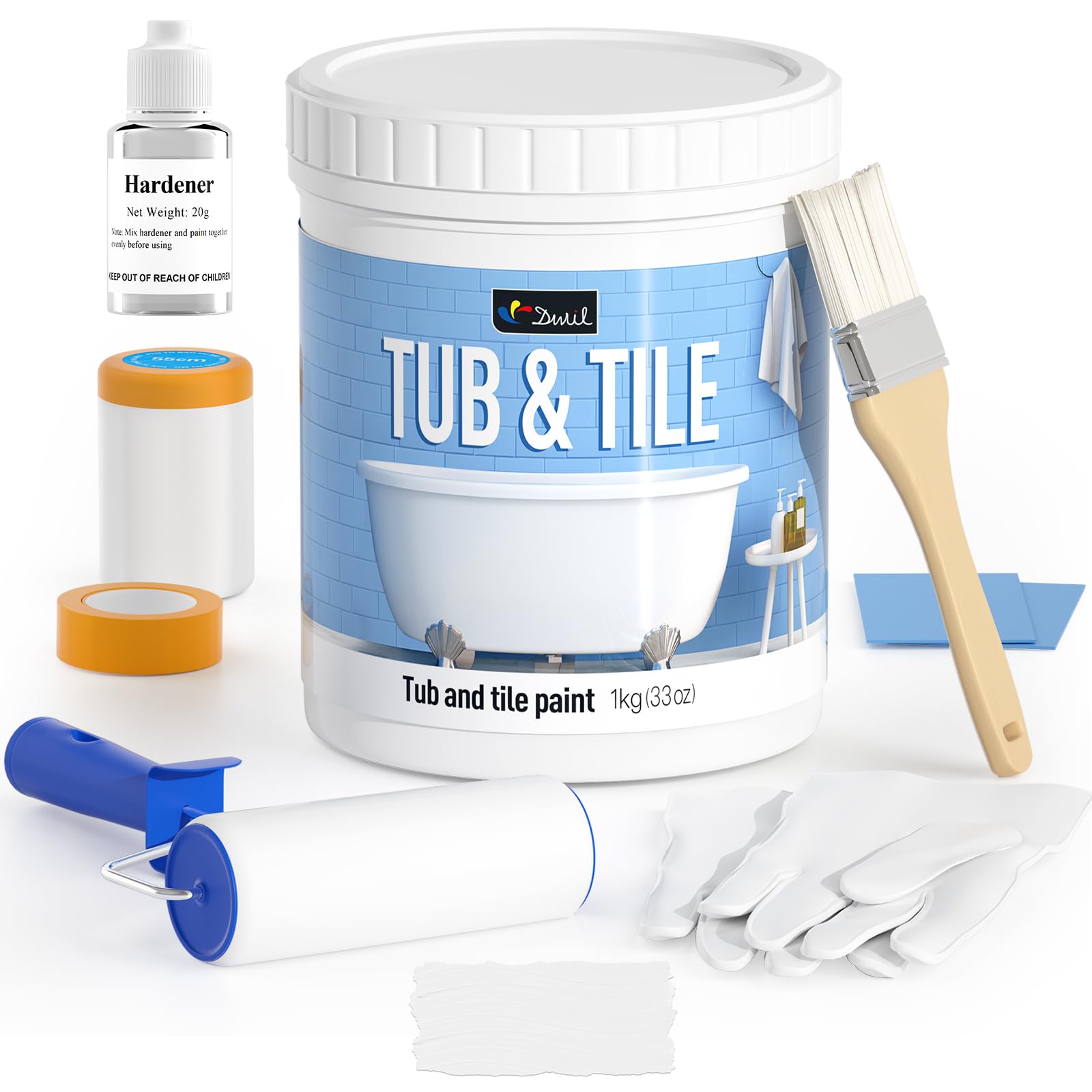 DWIL tub paint base 33oz for durable bathroom refinishing.
