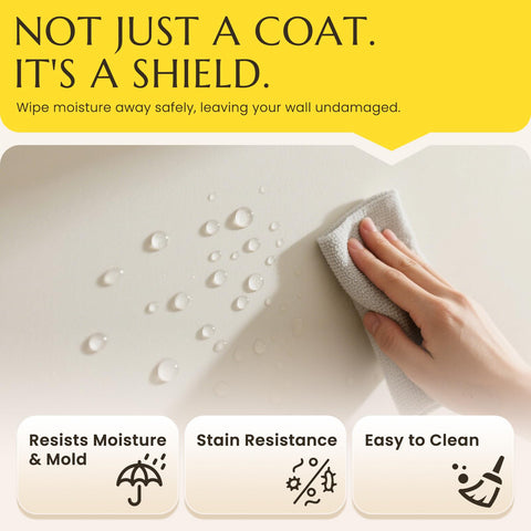 Two coats of DWIL white paint yield a uniform finish on walls