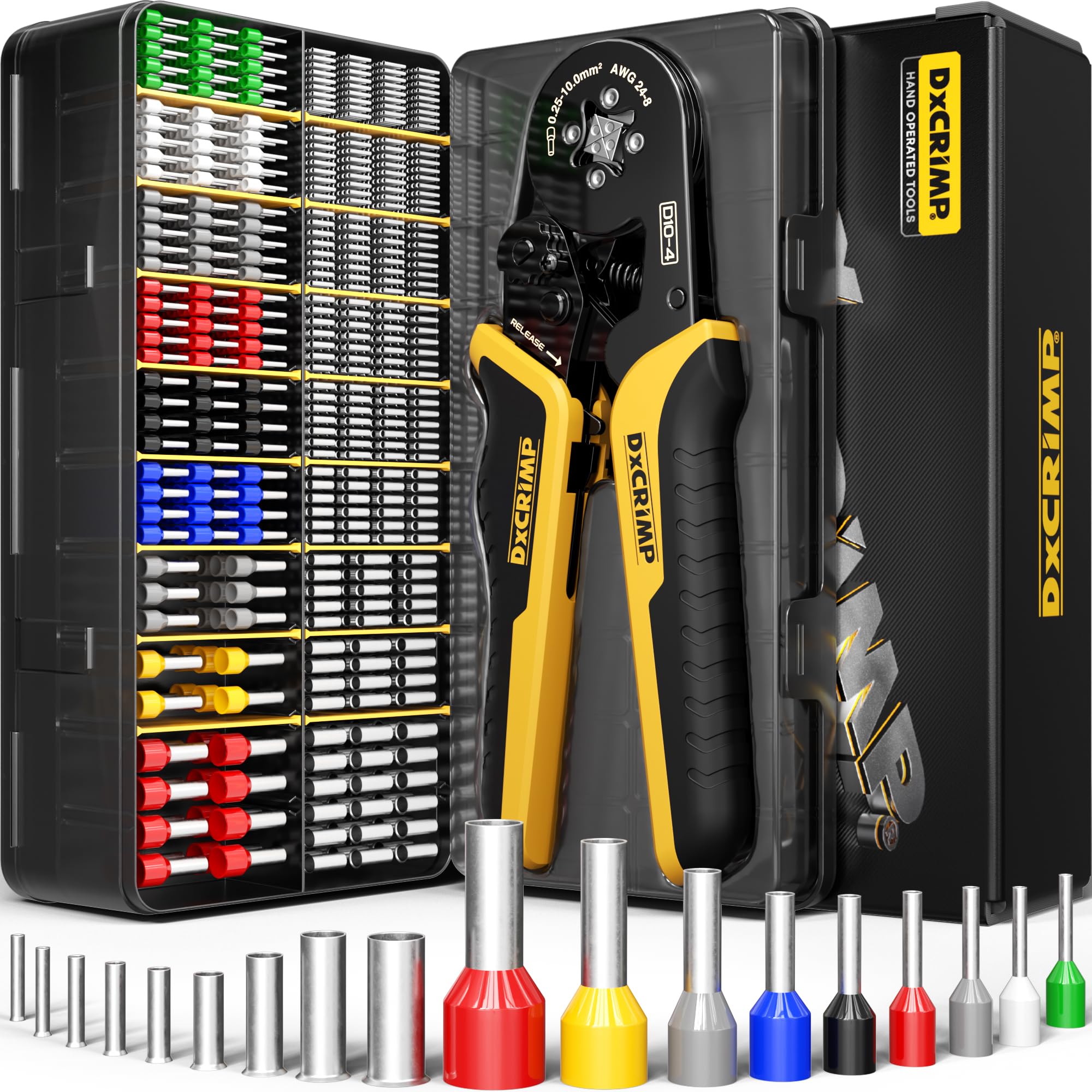 DxCRIMP ferrule crimping tool kit for versatile electrical projects.