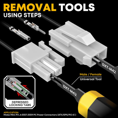 DXCRIMP mini-fit jr kit includes special removal tools for Molex connectors.