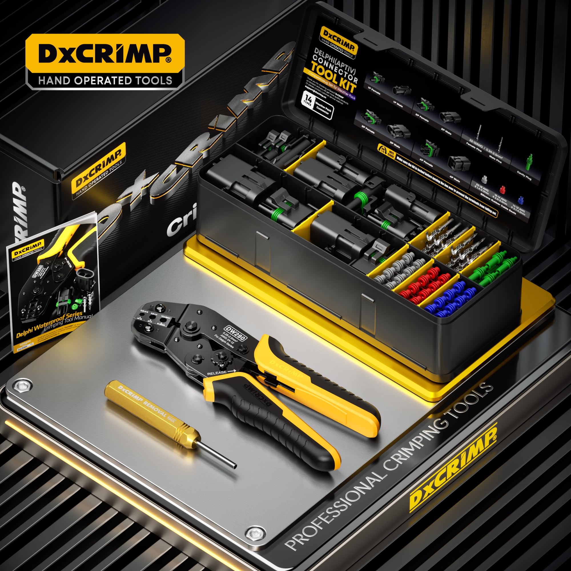 DXCRIMP pin extractor tool simplifies removal without damaging components.