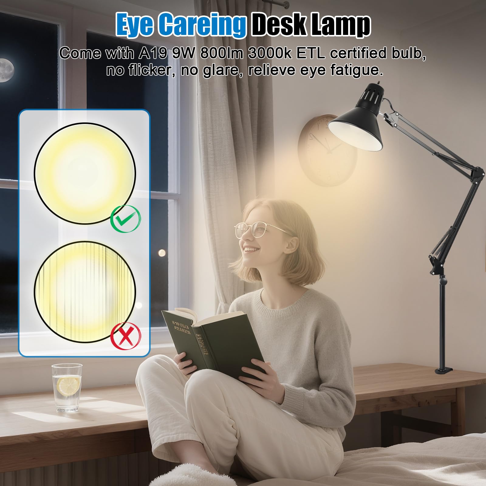 DXOVEEN stable clamp base protects desk and stays securely in place.