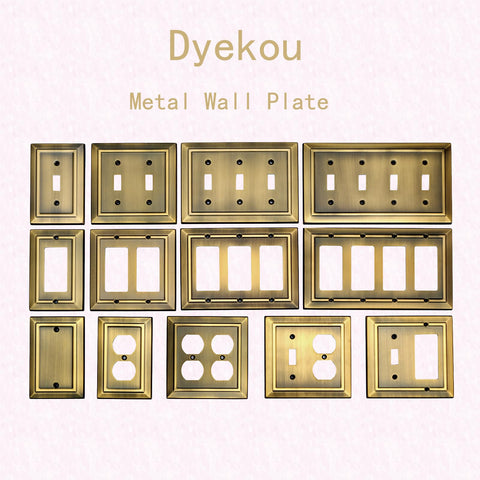 Dyekou antique brass wall plate 6 pack display for cohesive styling