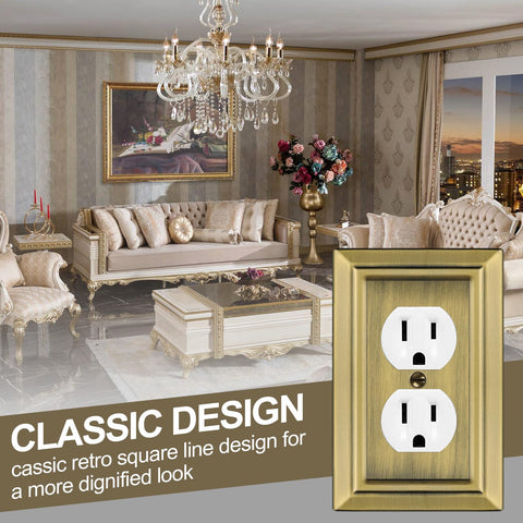 Dyekou antique brass wall plate installed in kitchen adds refined style