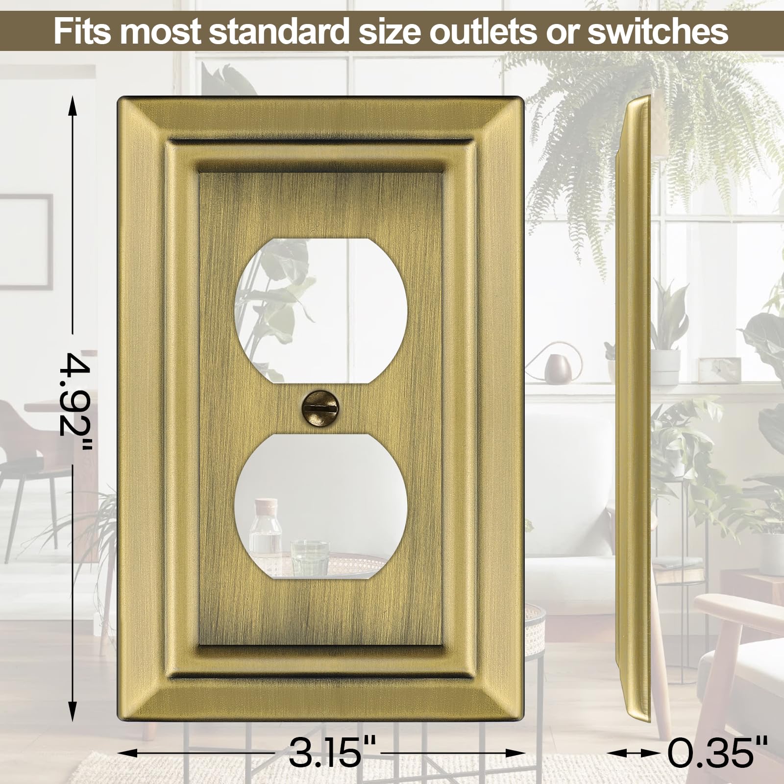 Dyekou antique brass wall plate painted screws for easy installation