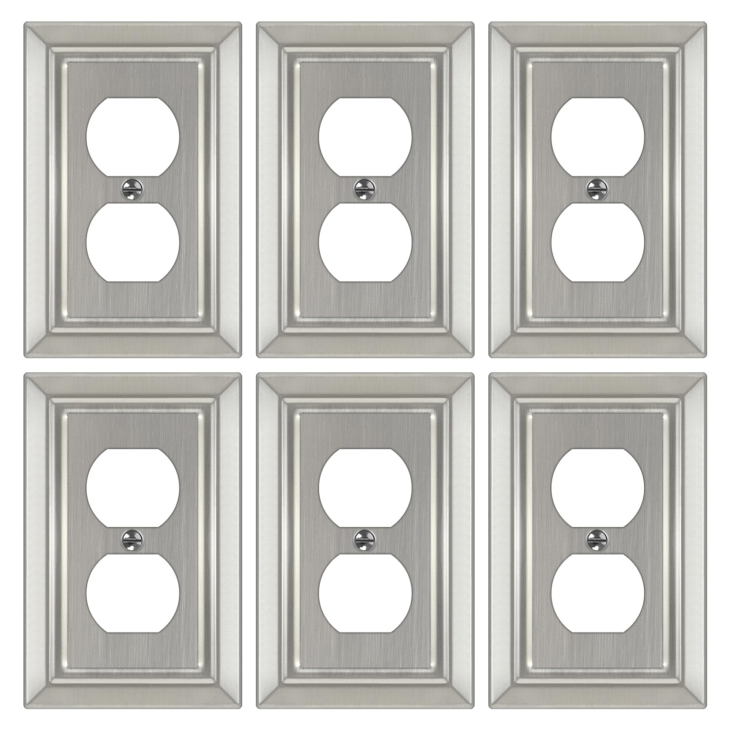 Dyekou brushed nickel wall plate duplex outlet cover enhances durability in any room