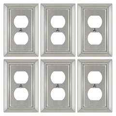 Dyekou brushed nickel wall plate duplex outlet cover enhances durability in any room