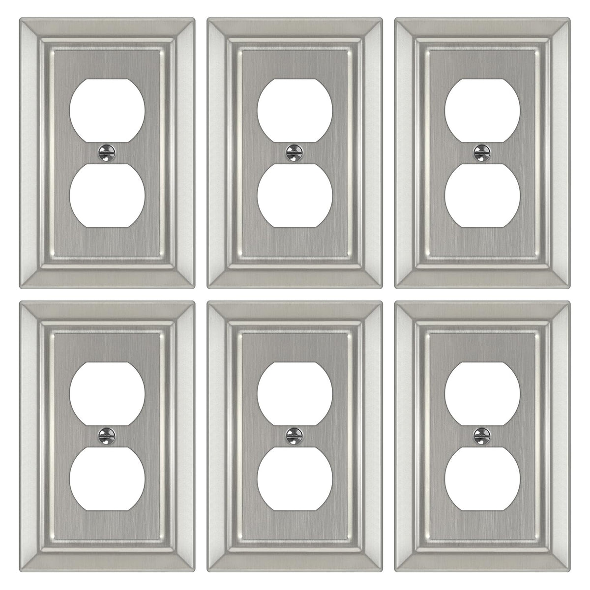 Dyekou brushed nickel wall plate duplex outlet cover enhances durability in any room