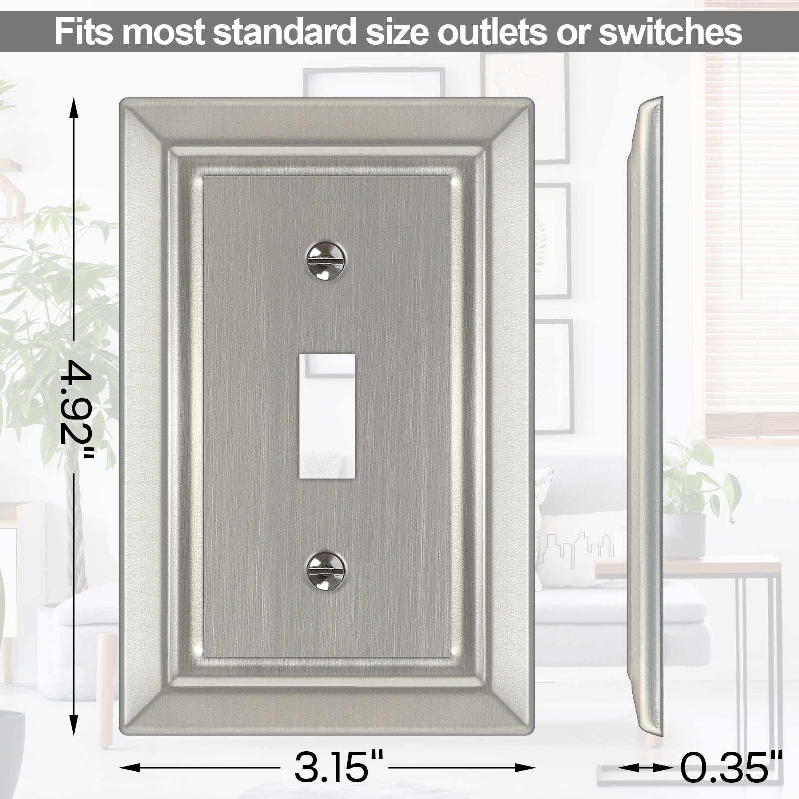 Dyekou metal wall plate 6-pack offers durable, easy-care decor.