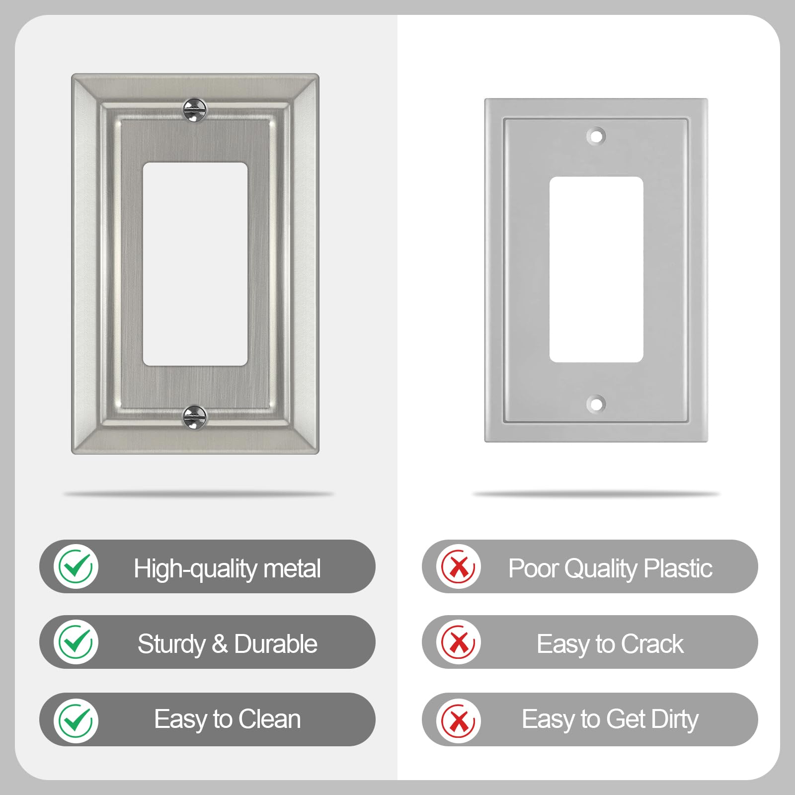 Dyekou corrosion-resistant metal wall plate offers durability and easy upkeep