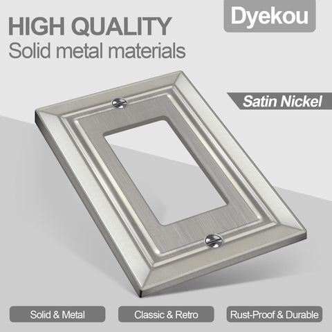 Dyekou outlet cover with brushed nickel finish and smooth surface for quick cleaning