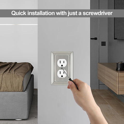 Dyekou wall plate screws painted to match for quick, clean installation