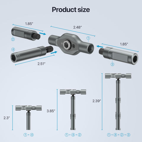 DYLIFE aluminum T-handle with non-slip grip for delicate screwdriving