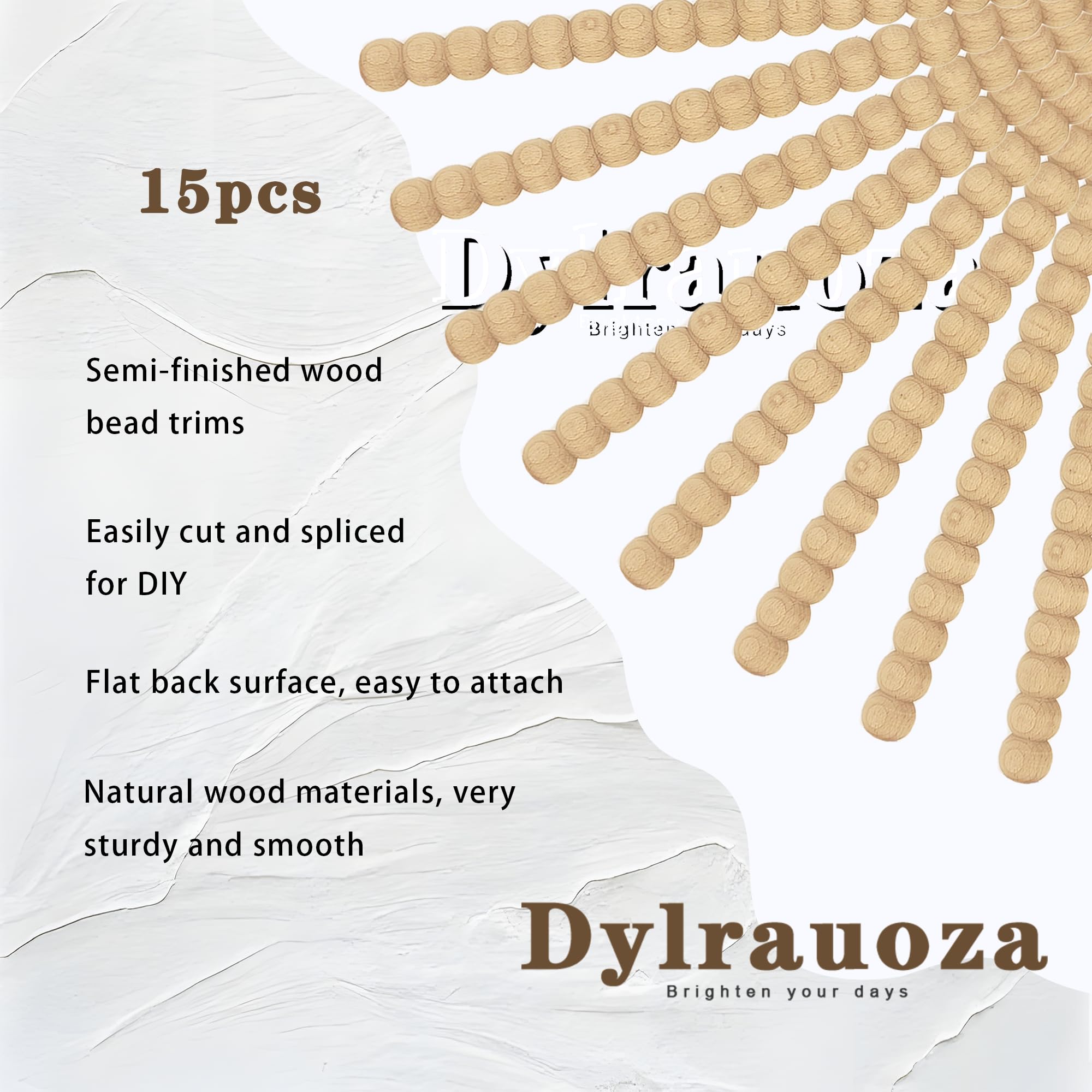 Dylrauoza unfinished beech wood trim surface ready for paint or stain