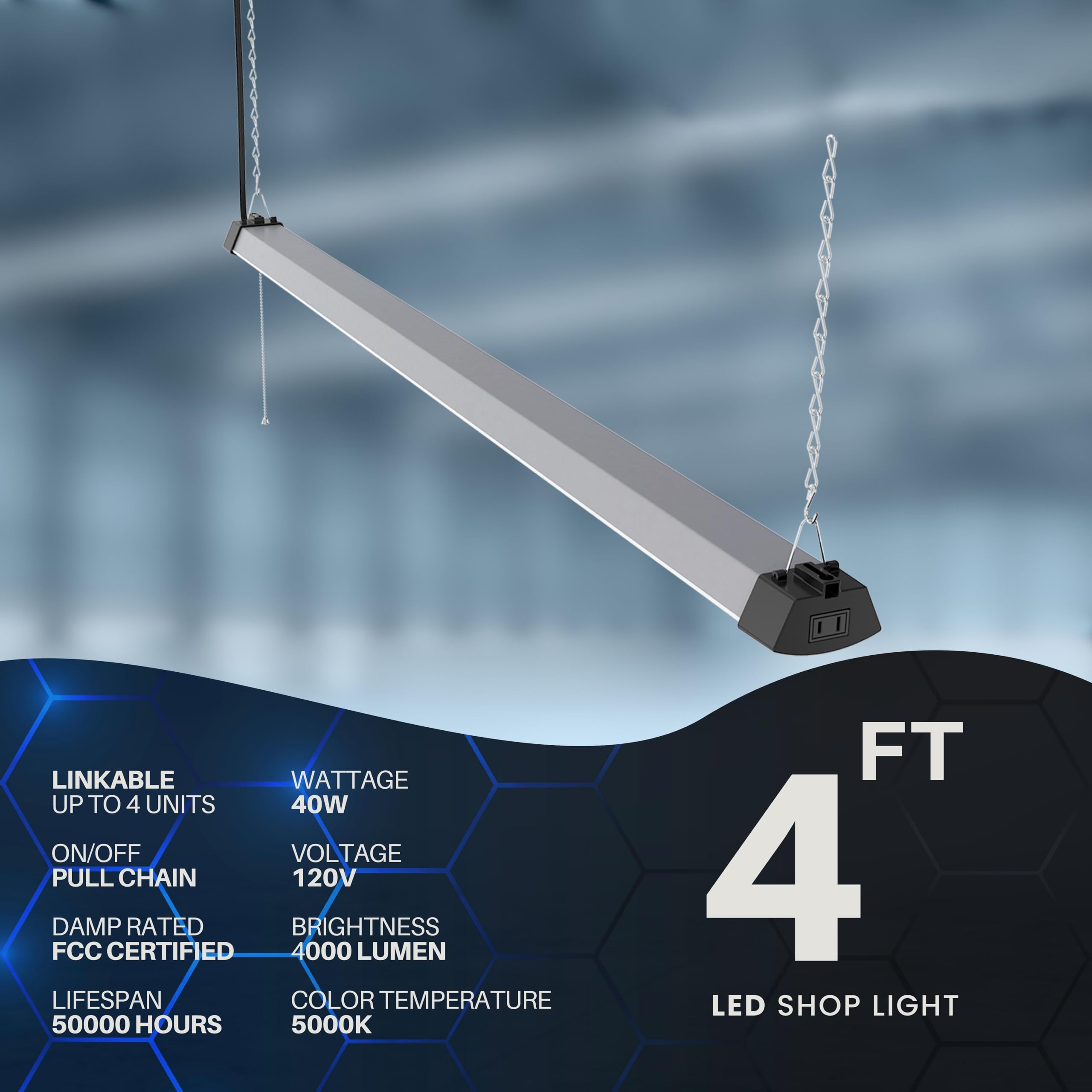 DYMOND daylight 5000K crisp illumination over workbench supports precise tasks