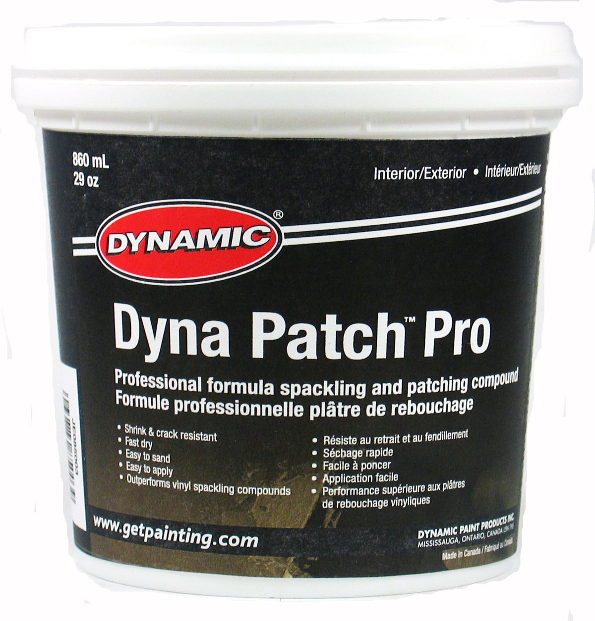 Dynamic Dyna Patch Pro spackling compound jar for fast, smooth repairs on metal doors