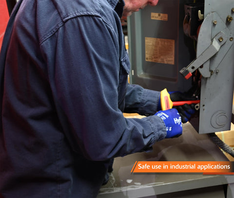 Dynamic Tools 1,000V certification label confirms suitability for electrical work