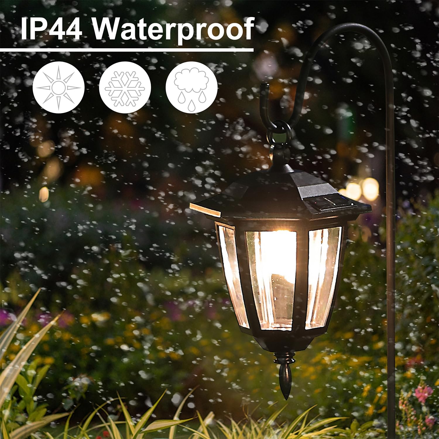 Dynaming garden path lighting enhances walkways and borders.