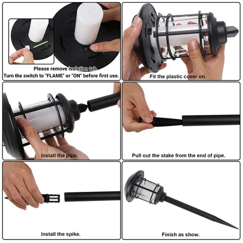 Dynaming solar flame torch waterproof design for rain or snow outdoors