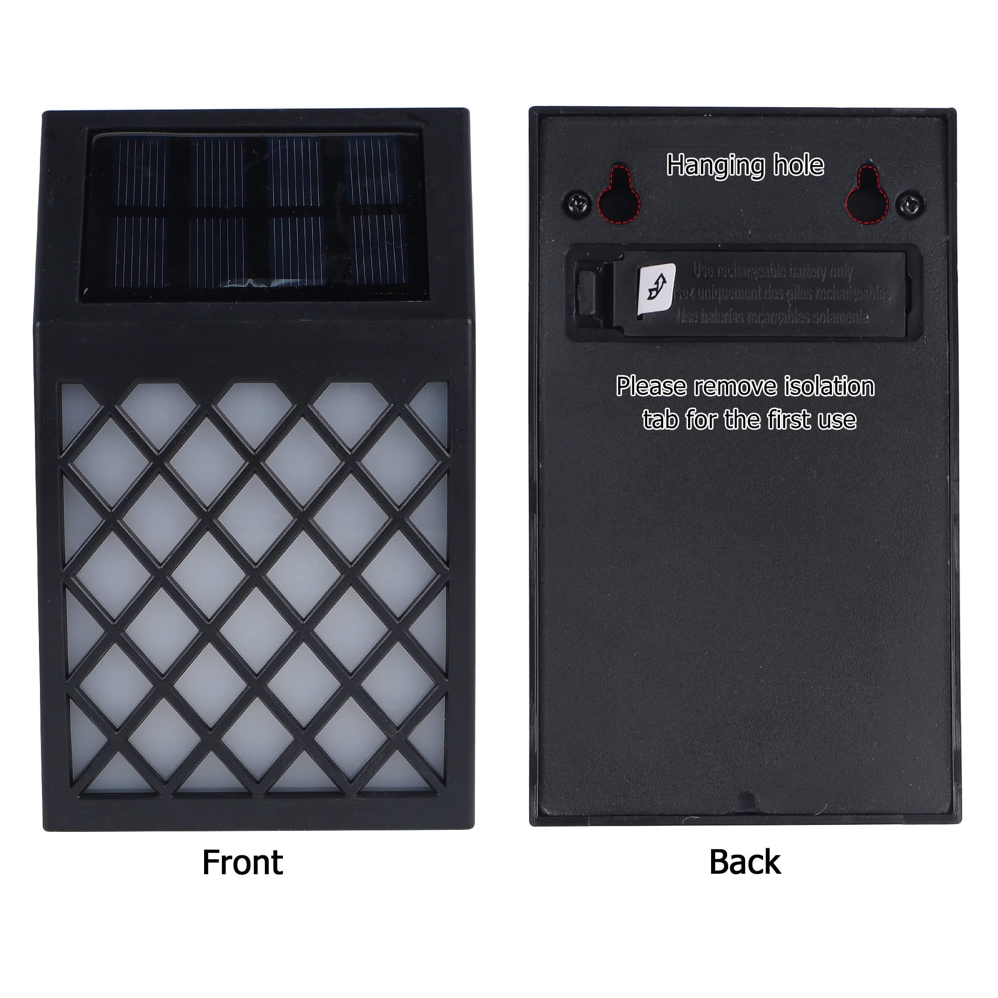 Dynaming Solar Flame Wall Light, weatherproof design for year-round outdoor use.