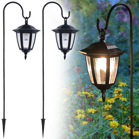 Dynaming solar hanging lantern with 38.7 inch hook for cozy yard ambiance at night