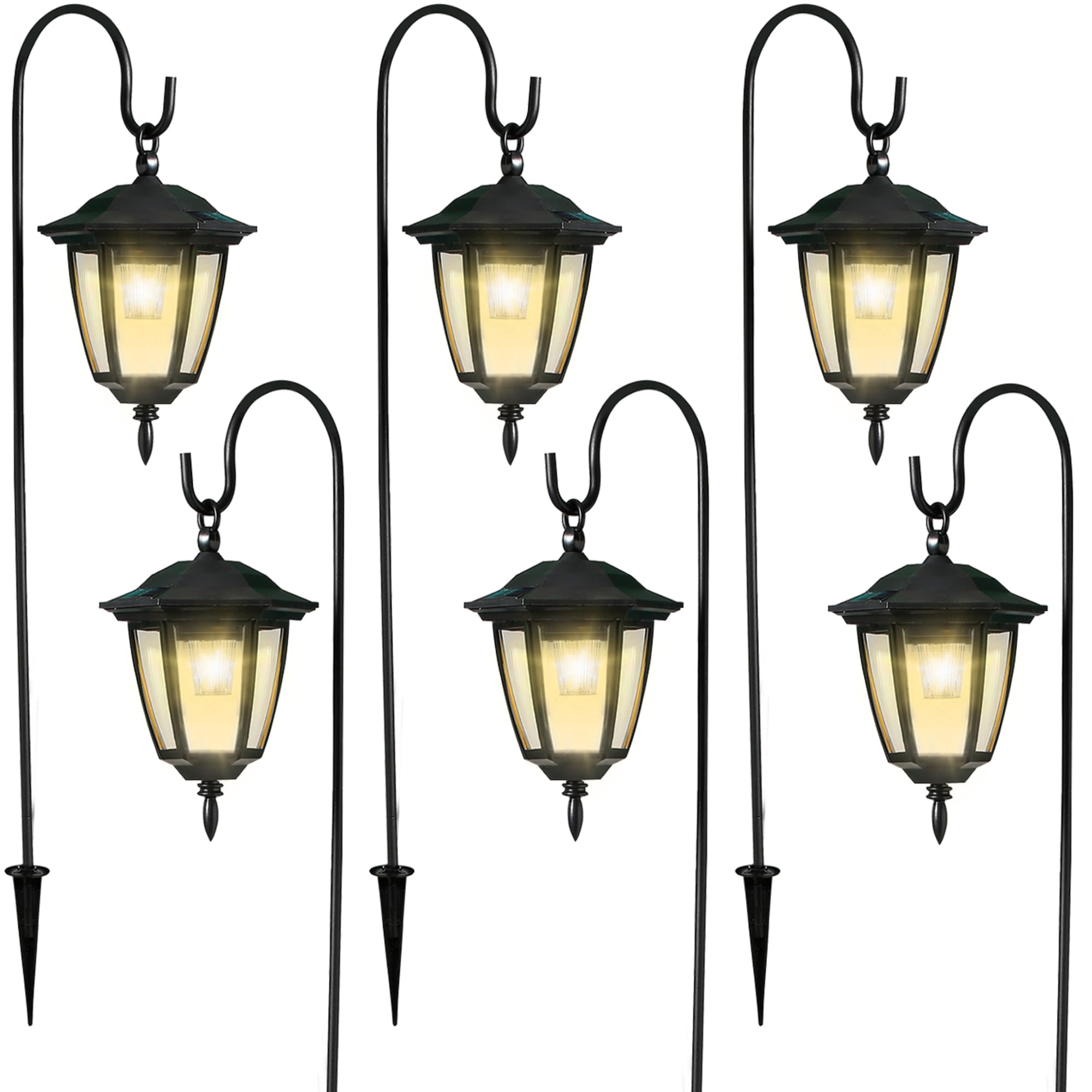 Dynaming solar hanging lantern delivering warm outdoor illumination for gardens.
