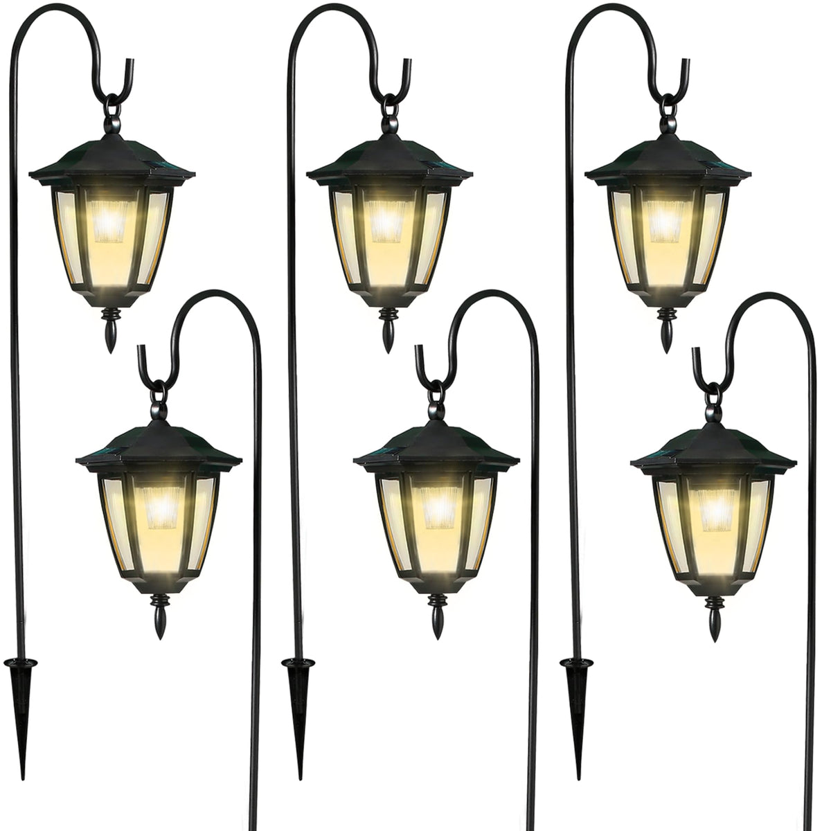 Dynaming solar hanging lantern delivering warm outdoor illumination for gardens.