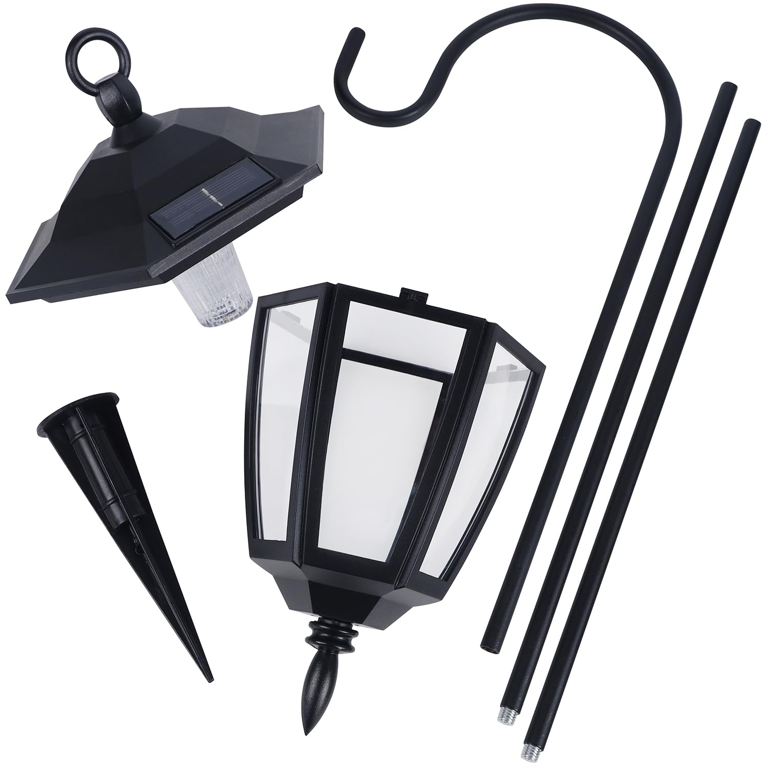 Dynaming two-pack lanterns with 38-inch shepherd hooks included