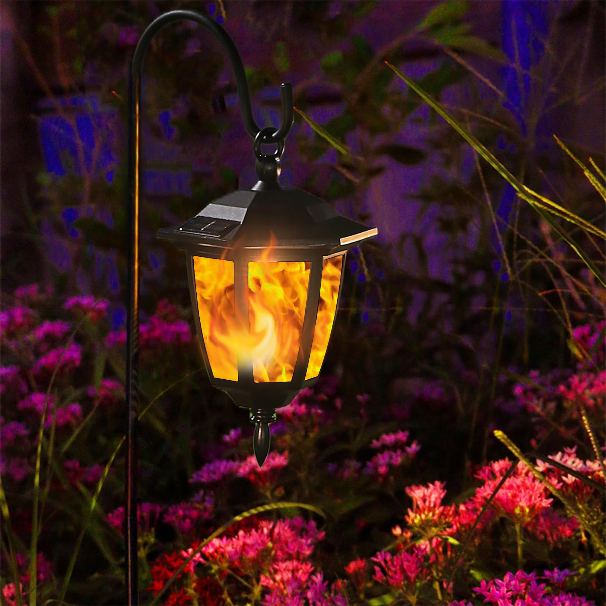 Dynaming yard and driveway pathway lanterns add decorative lighting.