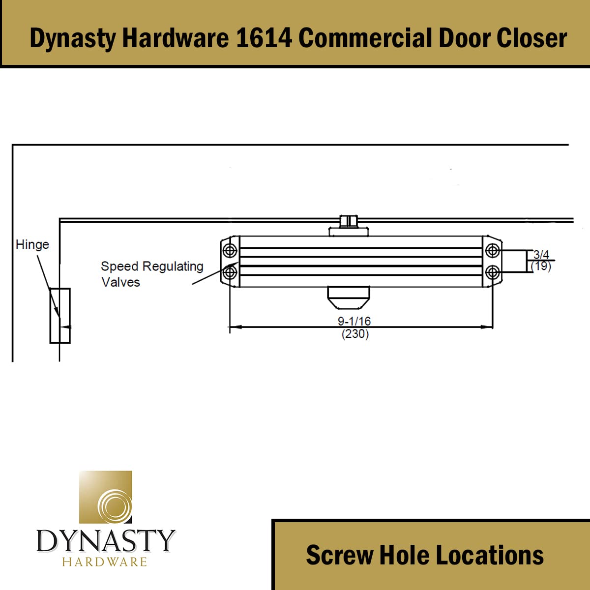 Dynasty Hardware 1614 weight range 30-185 lbs supports a wide range of doors.