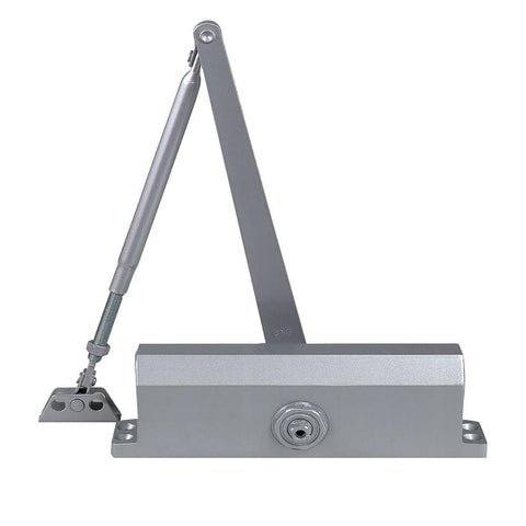 Dynasty Hardware 3000 Series door closer with sprayed aluminum finish for durable, space-saving performance.